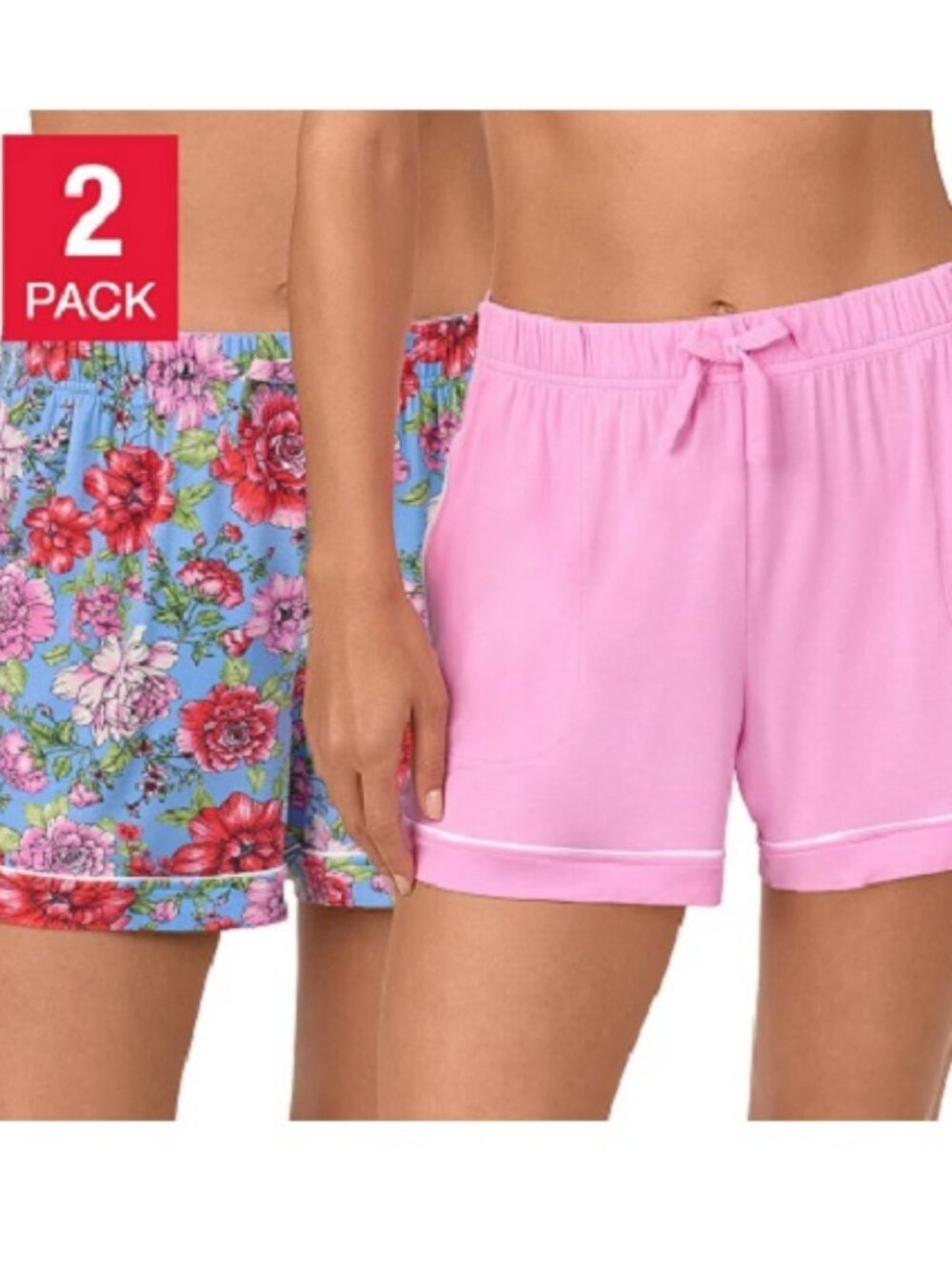 NEW Room Service Women's Lounge Short, 2-pack L NWT Pajama Pink Floral